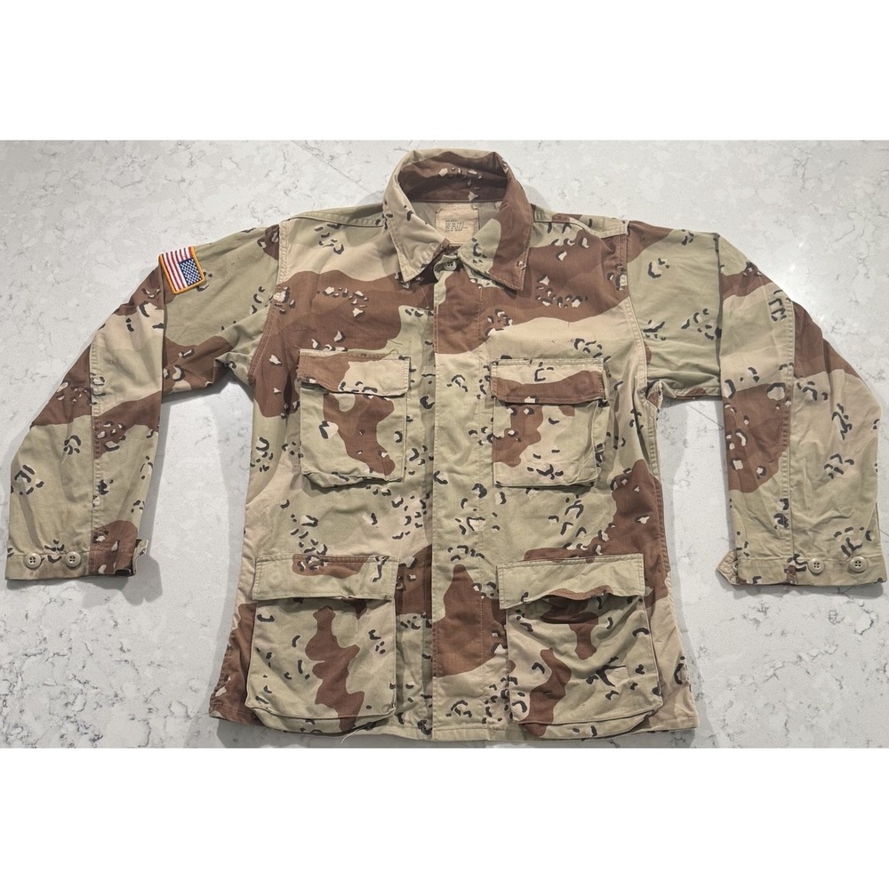 VTG 90s USGI Chocolate Chip Desert Camo Jacket Mens Small Regular Military BDU